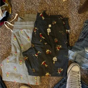 American Eagle Outfitters Kids Joggers - Gray and Black with Fun Print